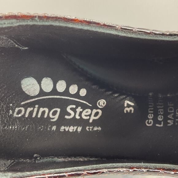 Spring Step Women's Horizon Croco Patent Leather Loafers Black size 6.5 - Picture 5 of 10